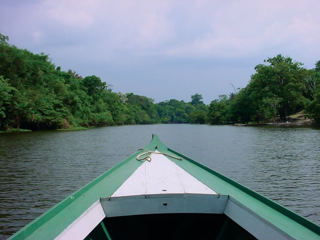 Embarcação em rio na região amazônica