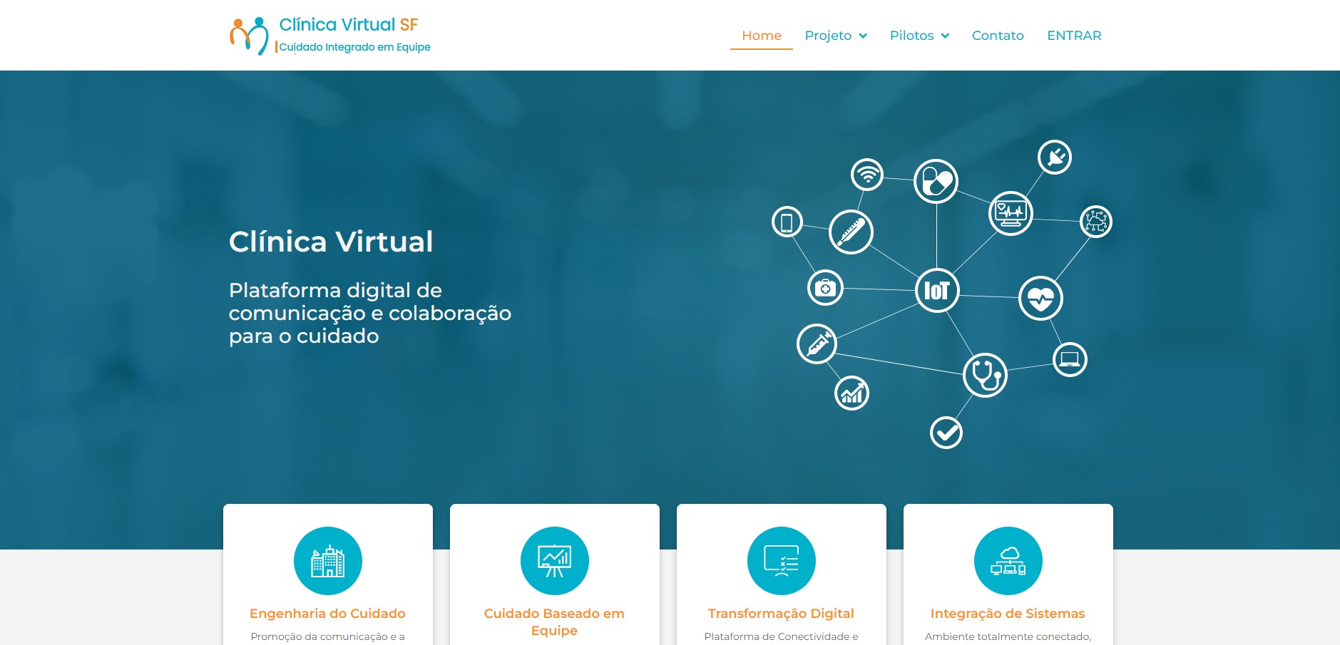 Site da plataforma Clínica Virtual 